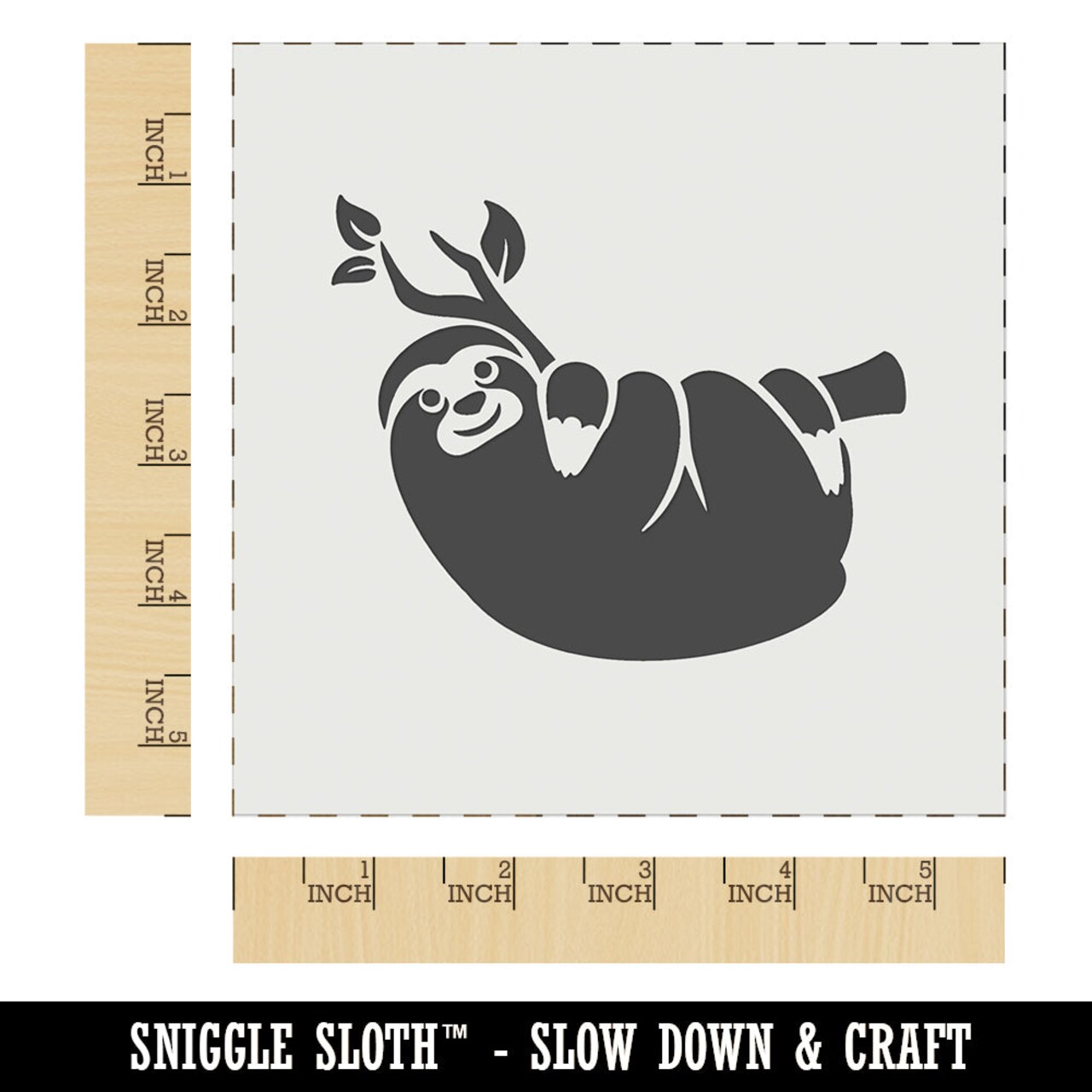 Sloth Hanging on Tree Branch Wall Cookie DIY Craft Reusable Stencil
